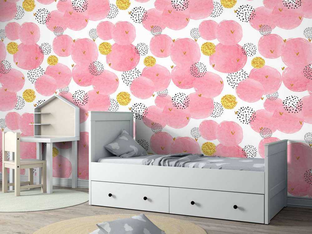 Rosa und goldene Kreise