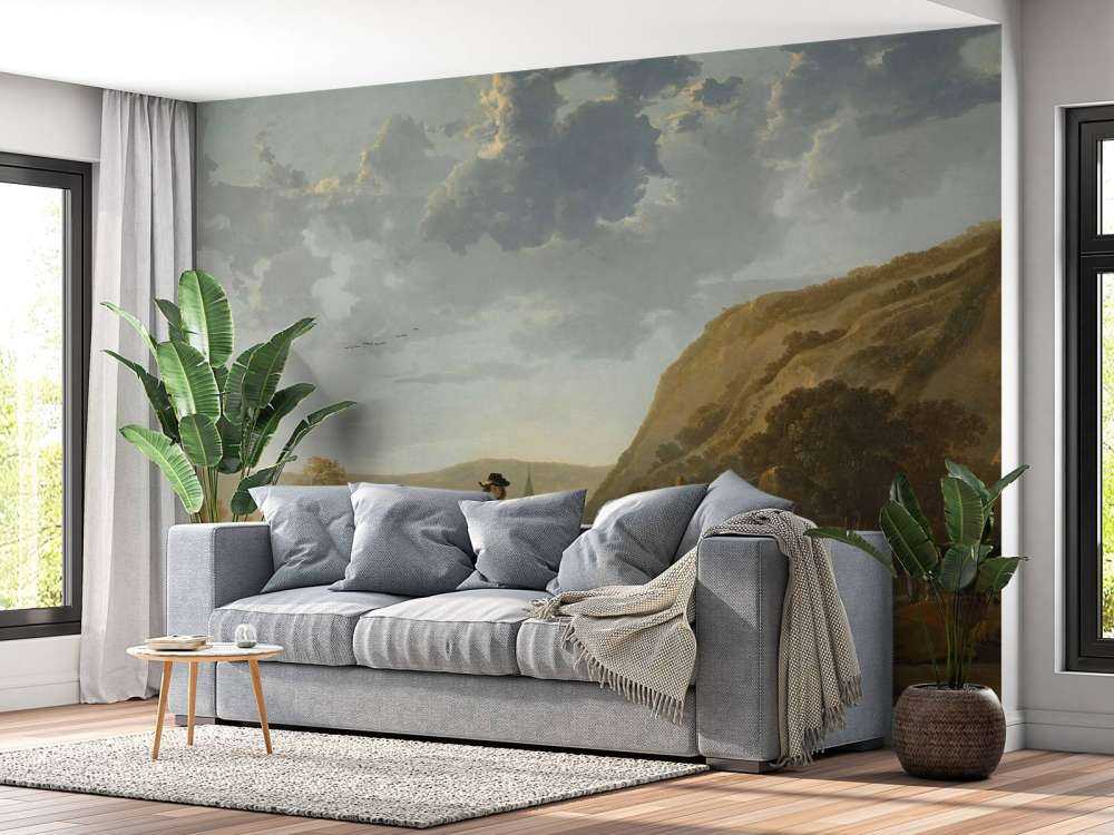 Flusslandschaft mit Reitern