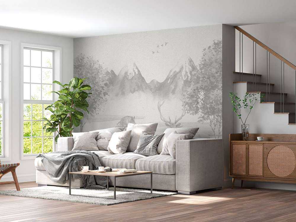 Waldtiere in Grautönen