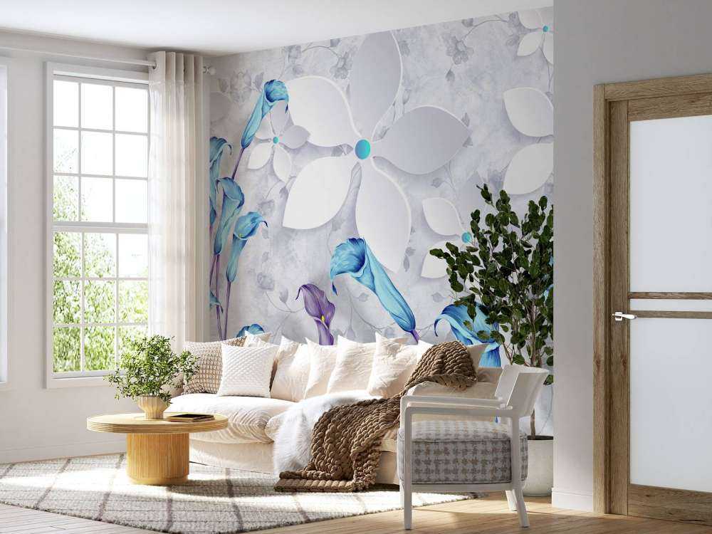 Blaue weiße Blumen