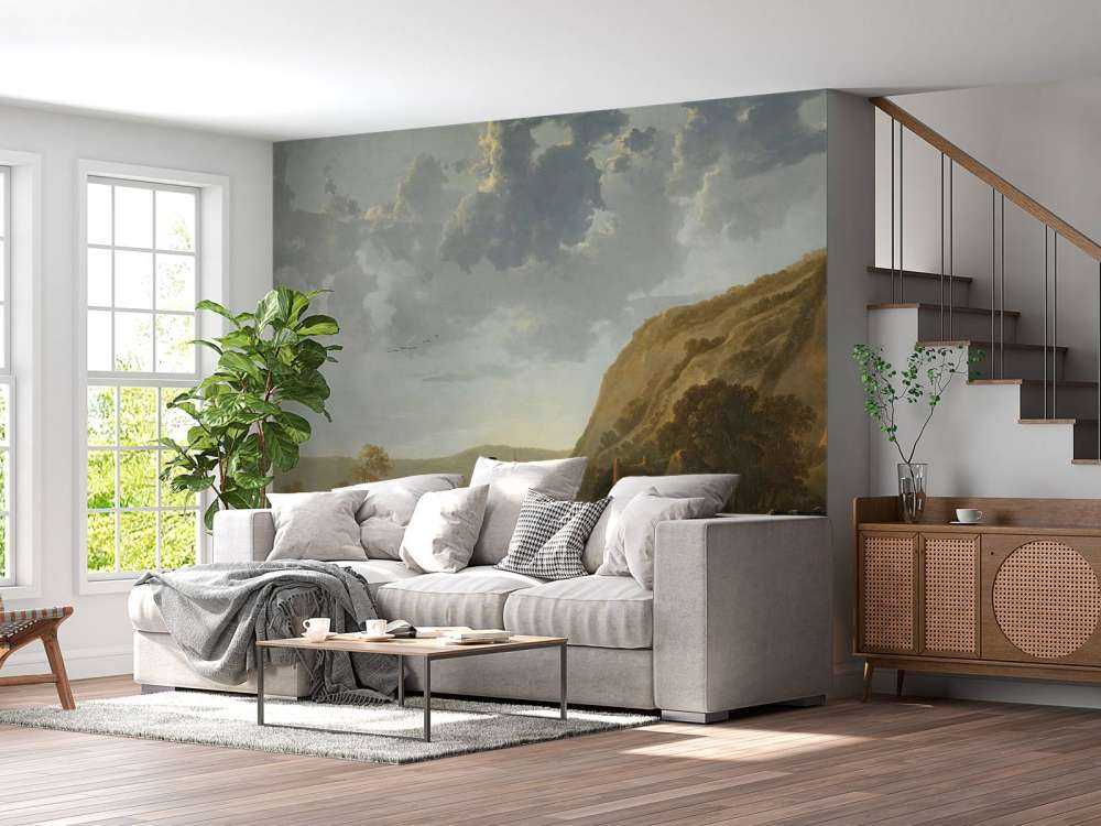 Flusslandschaft mit Reitern