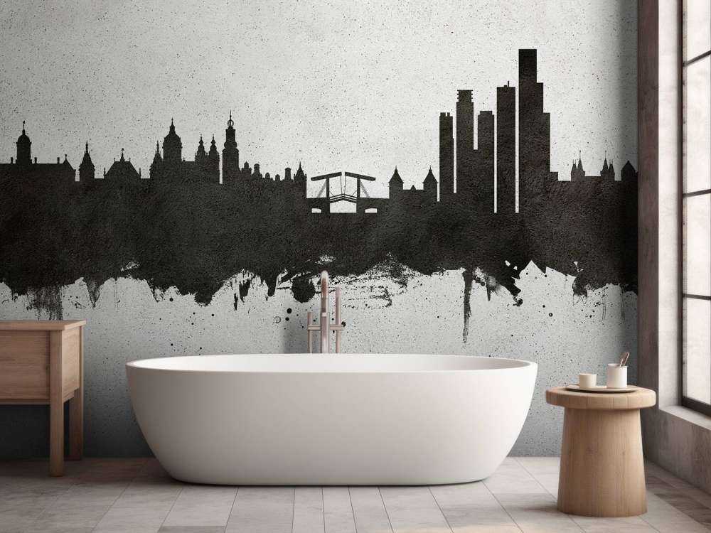 Aquarell-Skyline, Amsterdam