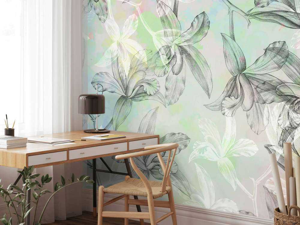 Aquarell Orchideen Harmonie