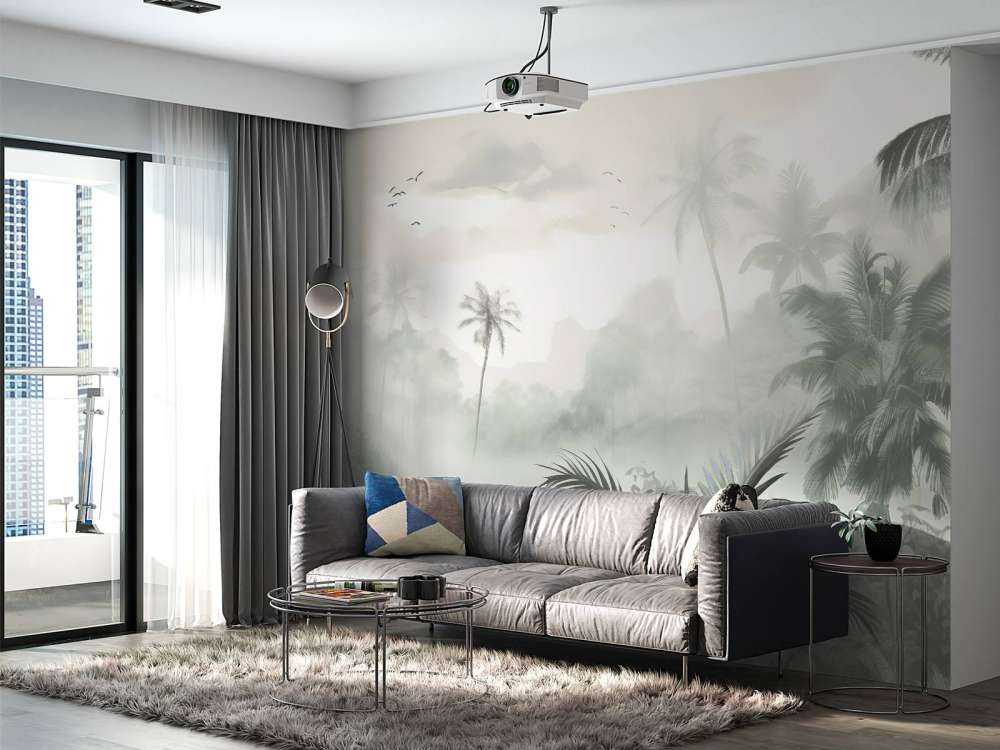 Nebelige Palmenhorizont