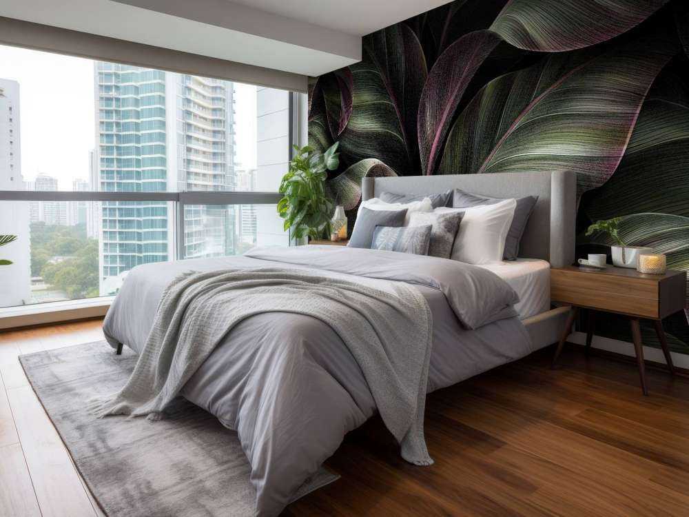 Blätter mit dunklem Hintergrund