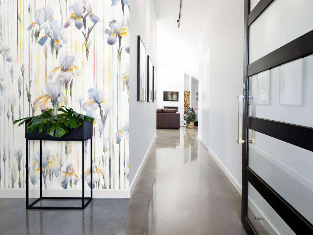 Iris und Streifen nahtlos blau