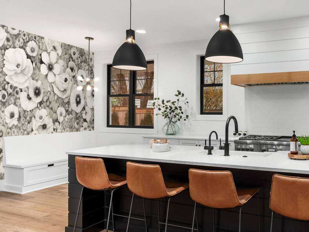 Mohnmärchen Monochrom Dunkelgrün