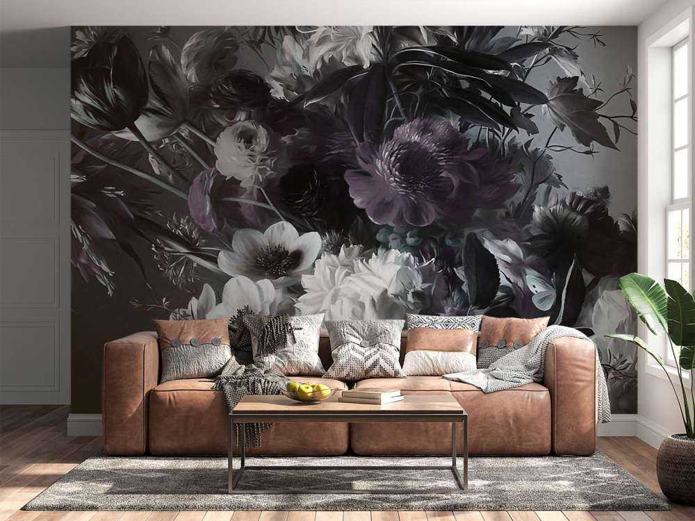 Großer Strauß mit Anemonen in Lila