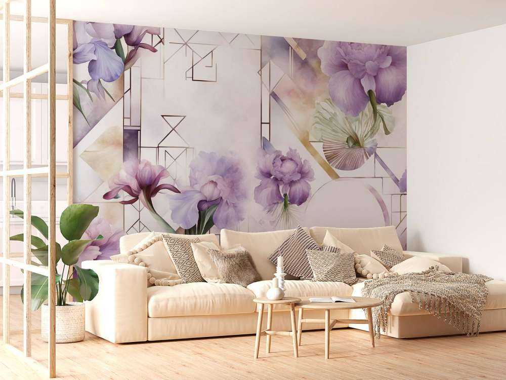 Aquarellgeometrie Lila