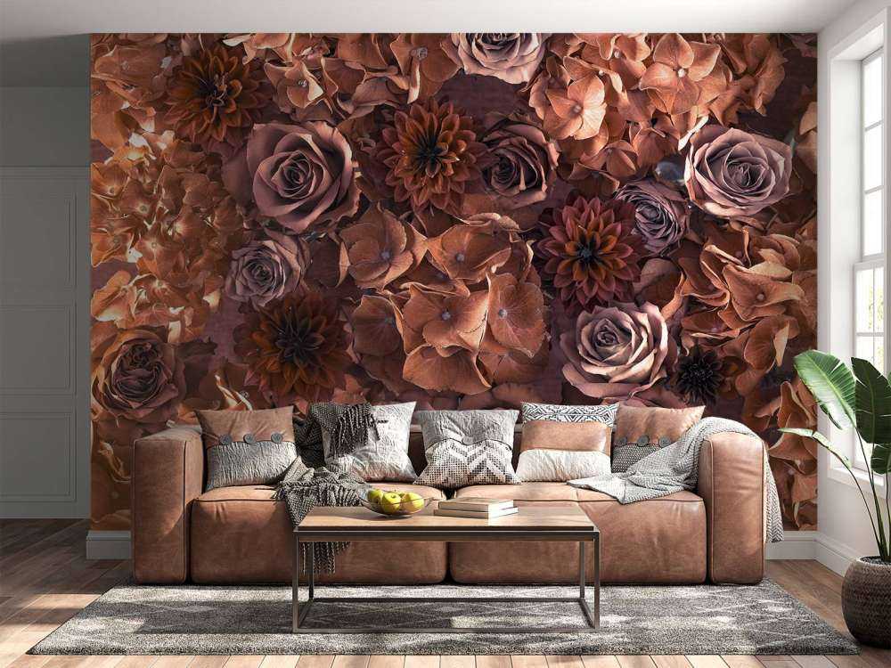 Hortensien, Rosen und Dahlien