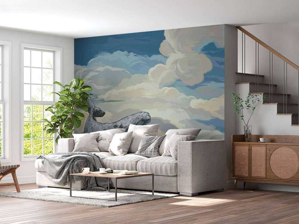 Walfisch durch die Wolken