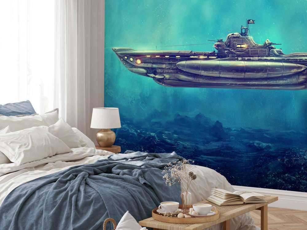 Piraten-U-Boot in der Unterwasserwelt