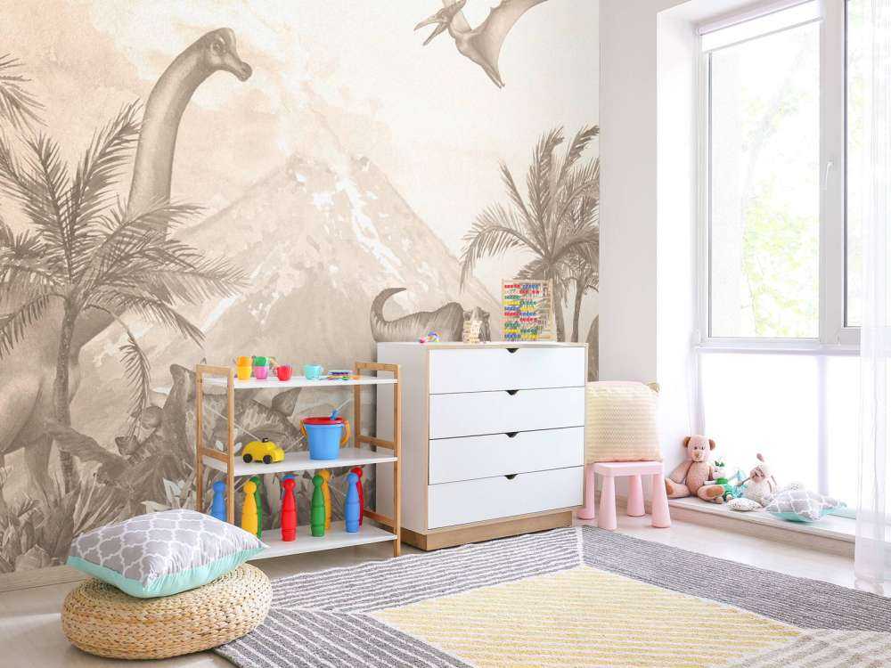 Verschiedene Dinosaurier in Taupe