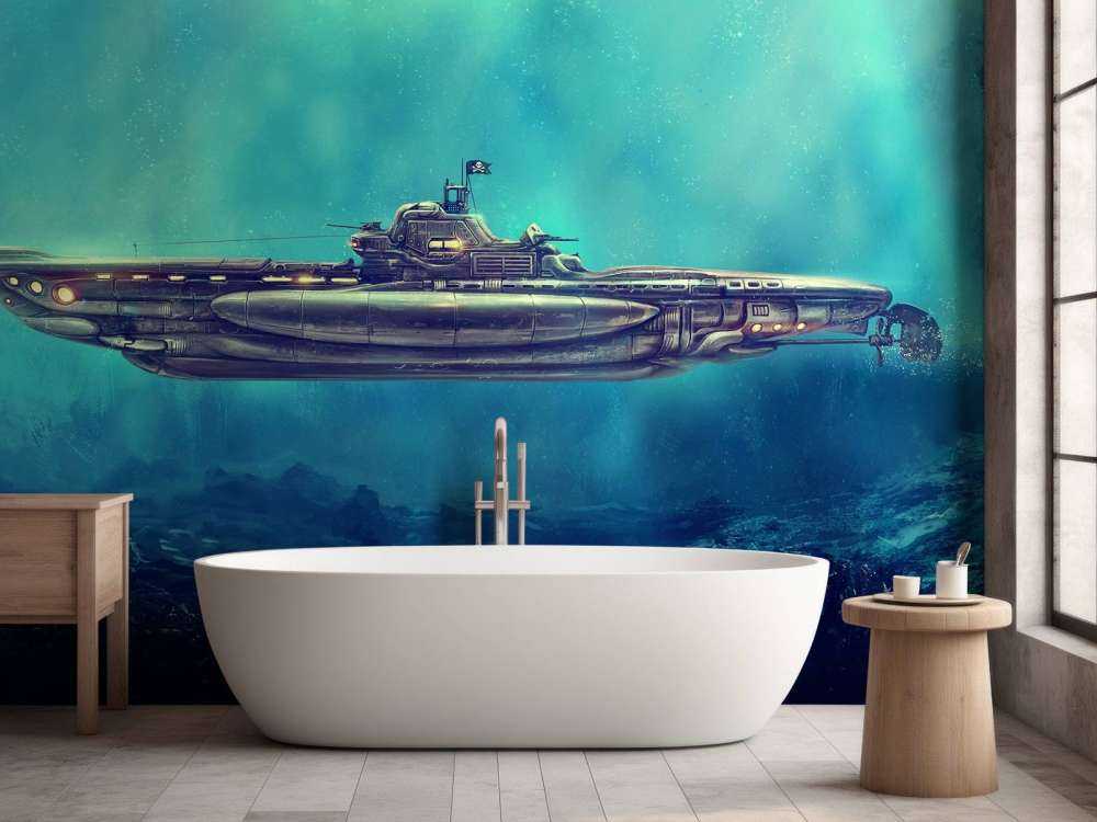 Piraten-U-Boot in der Unterwasserwelt