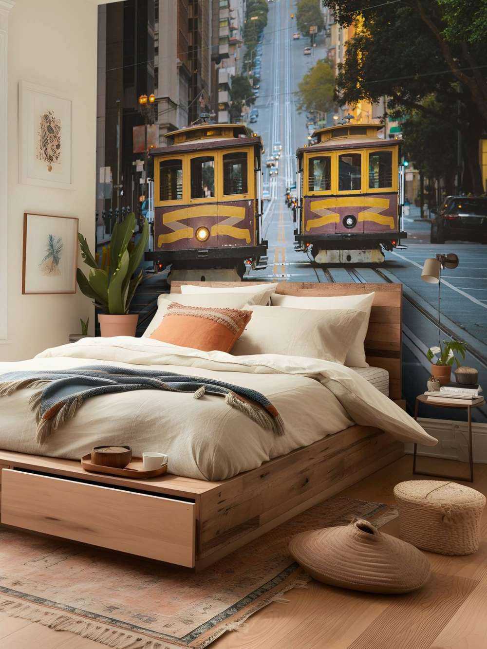 Gelbe Straßenbahnen in San Francisco USA