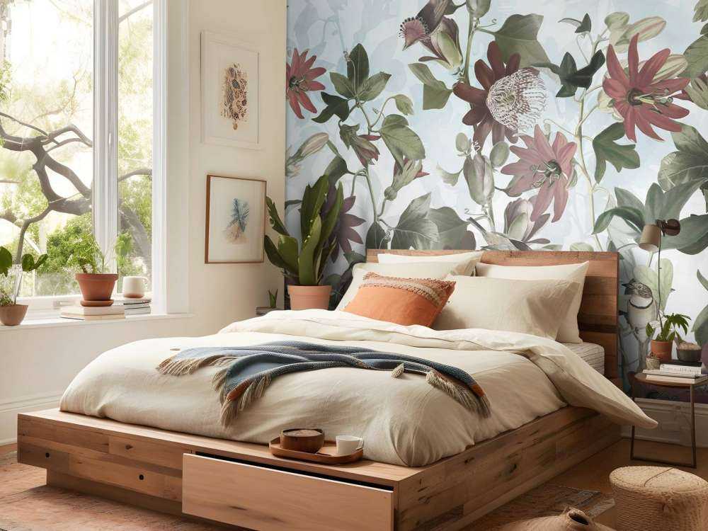 Sieben Vögel im verzauberten Laub - Sanftes Blau