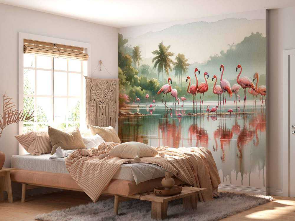 Morgendliche Reflexionen der Flamingos