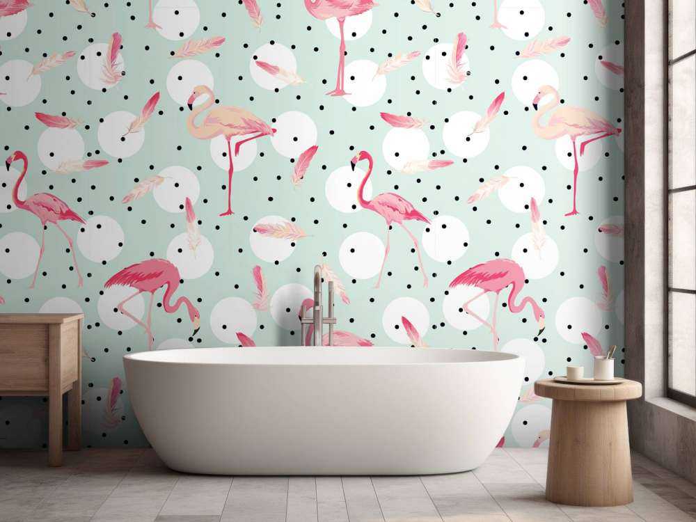 Flamingos und Federn