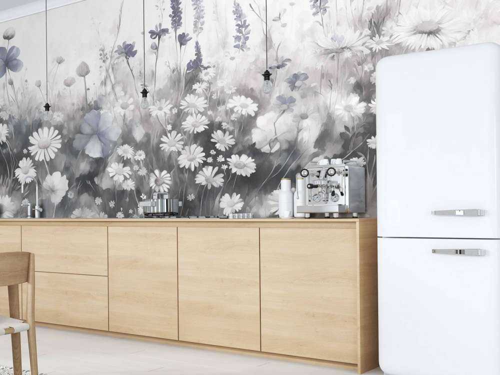 Üppiges Grün des Sommers Sanftes Beige