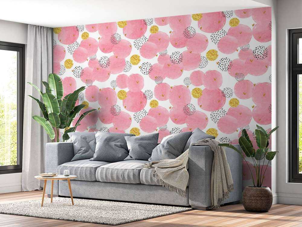 Rosa und goldene Kreise