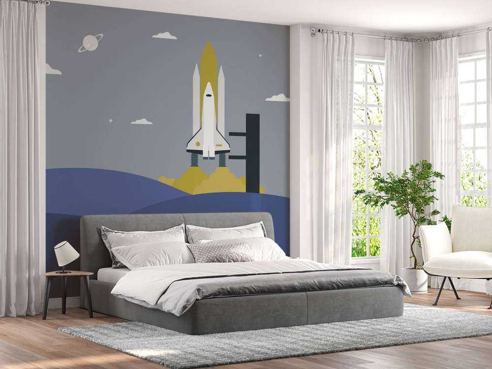 Raketenstart zwischen den Hügeln