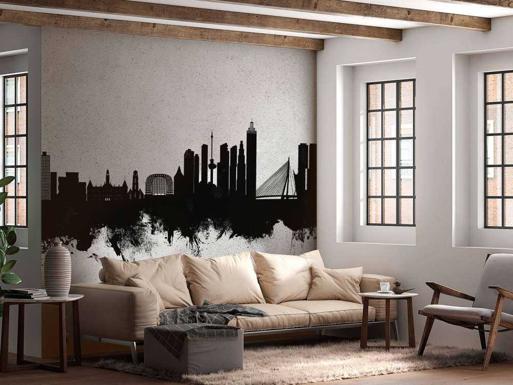 Aquarell-Skyline, Rotterdam