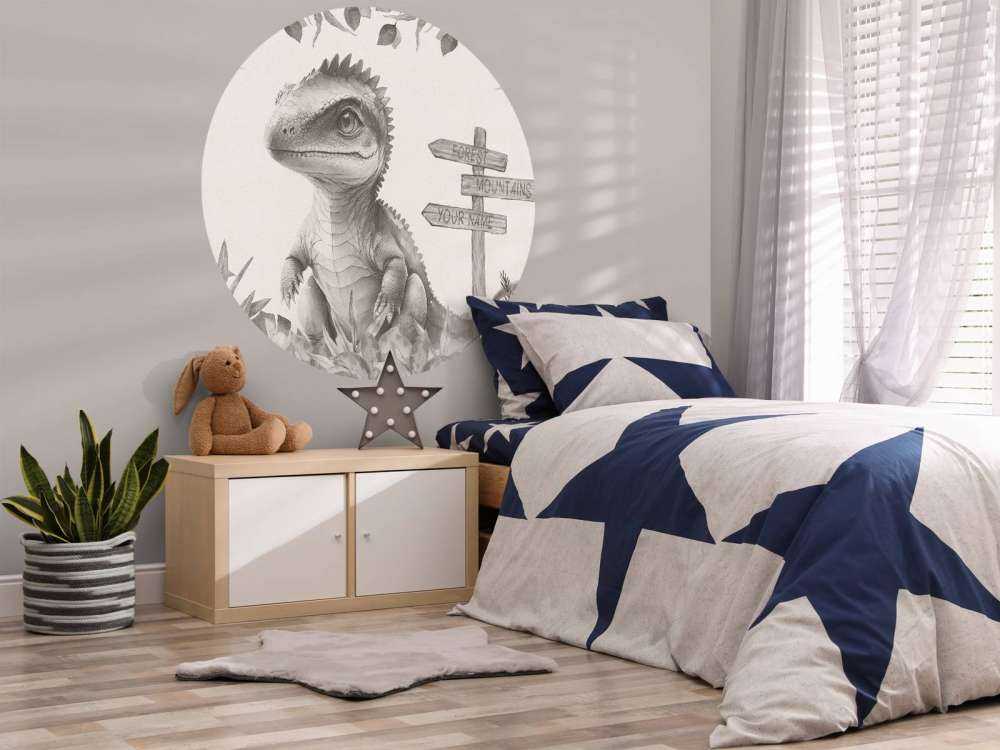 Baby-Spinosaurus im beigefarbenen Dschungel