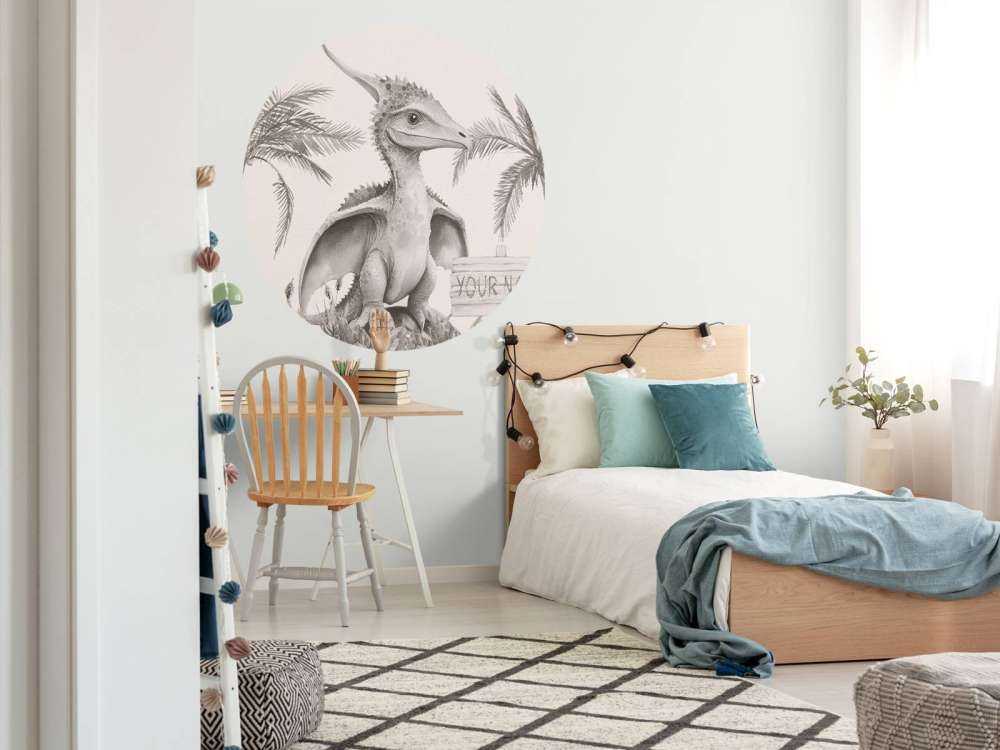 Baby-Pteranodon im beigefarbenen Dschungel