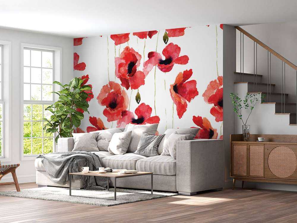 Mohnblumen aus Aquarellfarbe