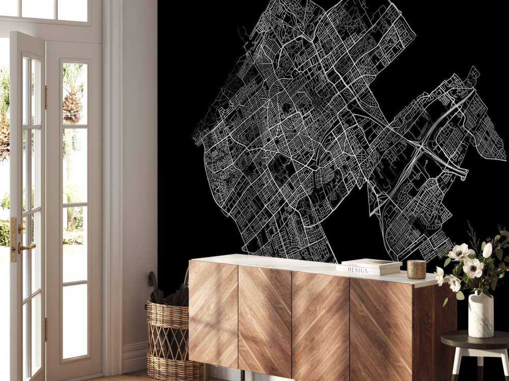 Karte von Den haag, schwarz