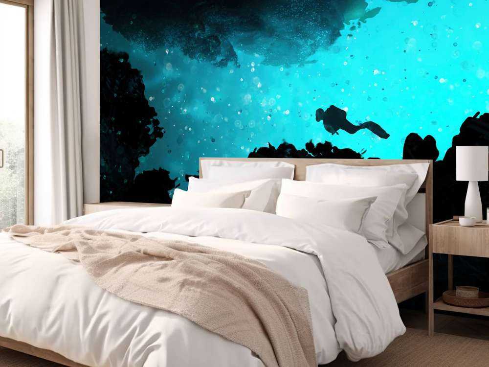 Enge Höhle mit Taucher