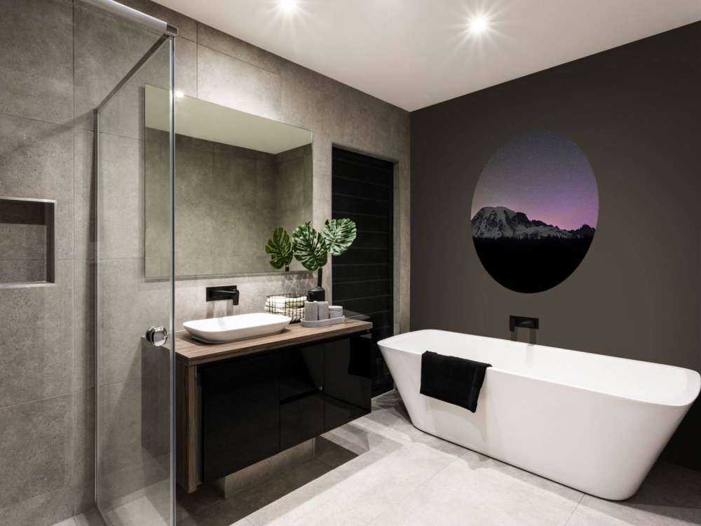 Mount Rainier mit Nordlicht