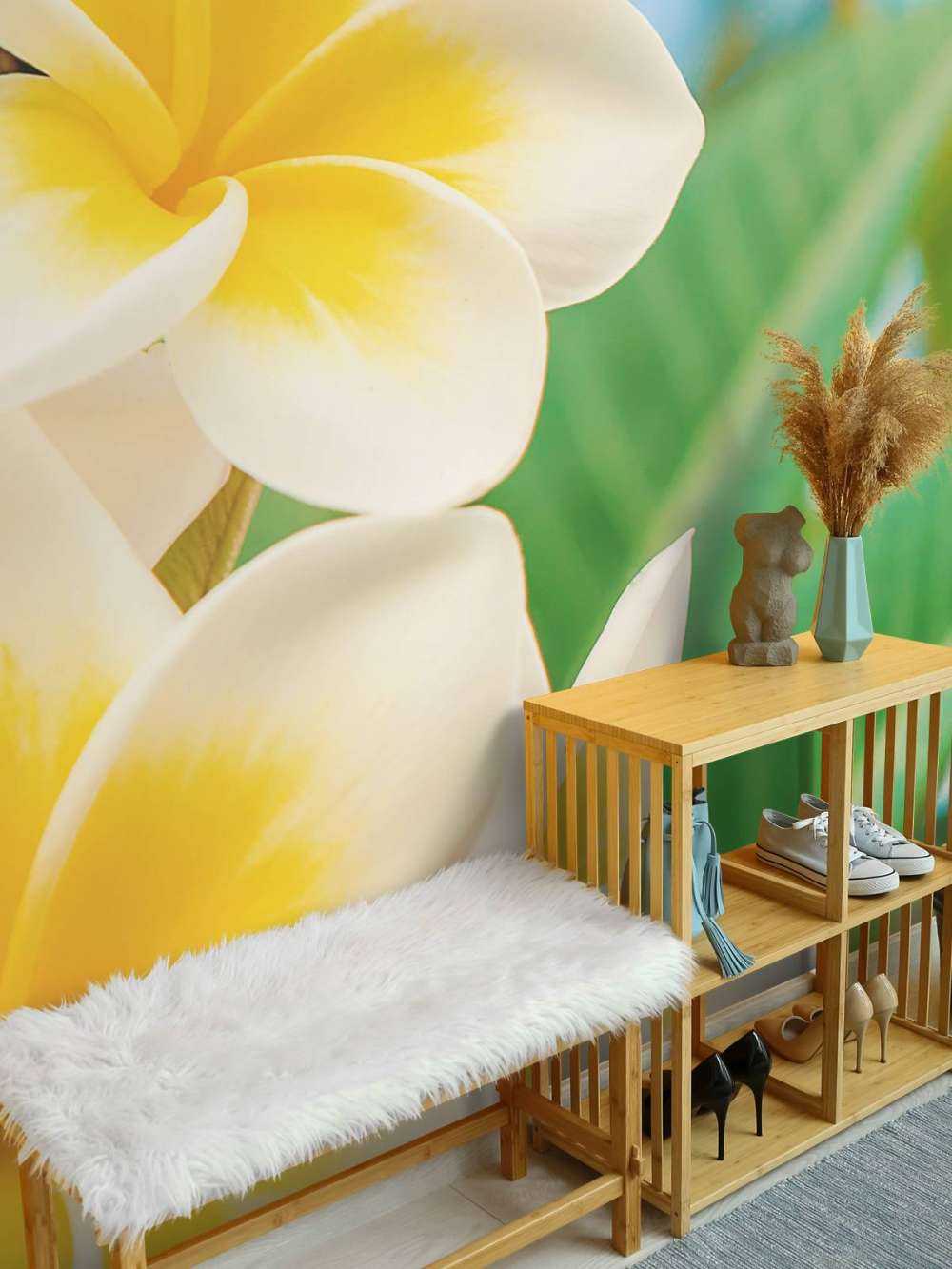 Weiß Gelbe Plumeria Blume