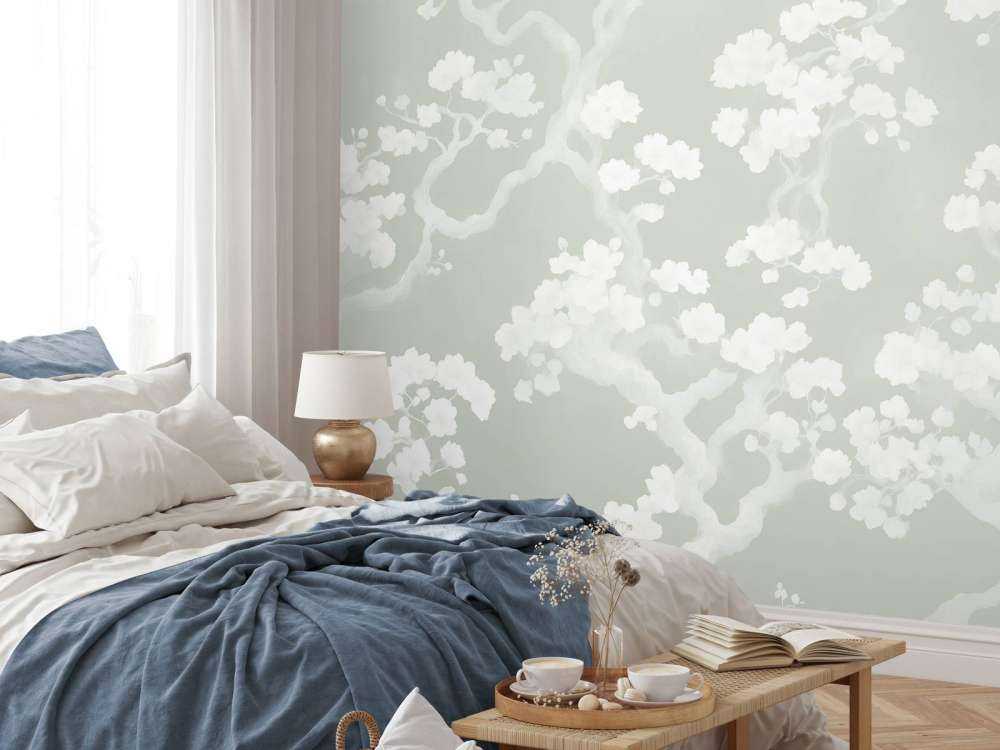 Wunderbarer blühender Wald - grün