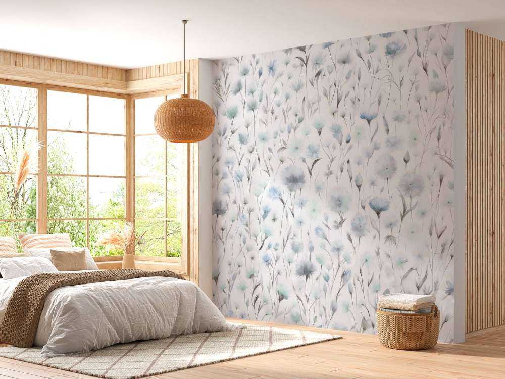 Kornblumen und Feldgräser Blau