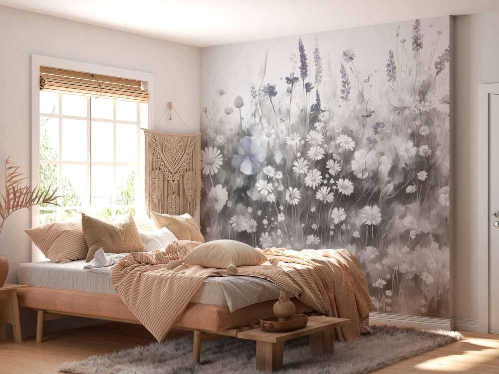 Üppiges Grün des Sommers Sanftes Beige