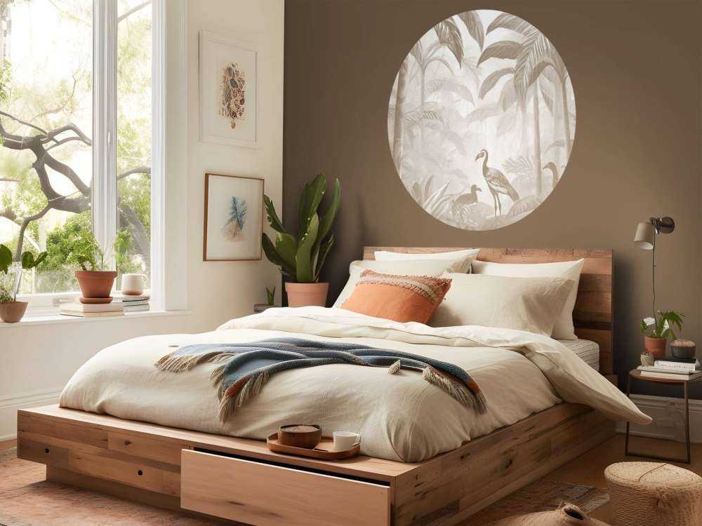 Verborgener Dschungel mit Ibis, taupe