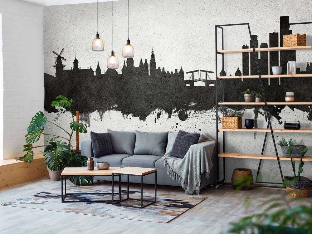 Aquarell-Skyline, Amsterdam