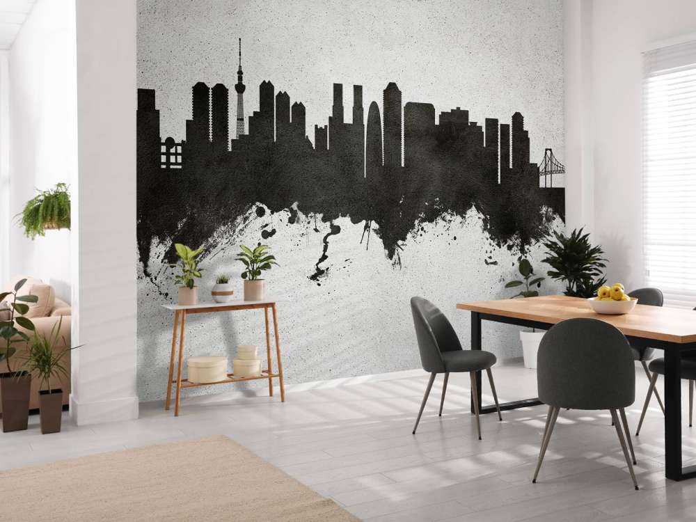 Aquarell-Skyline, Tokio