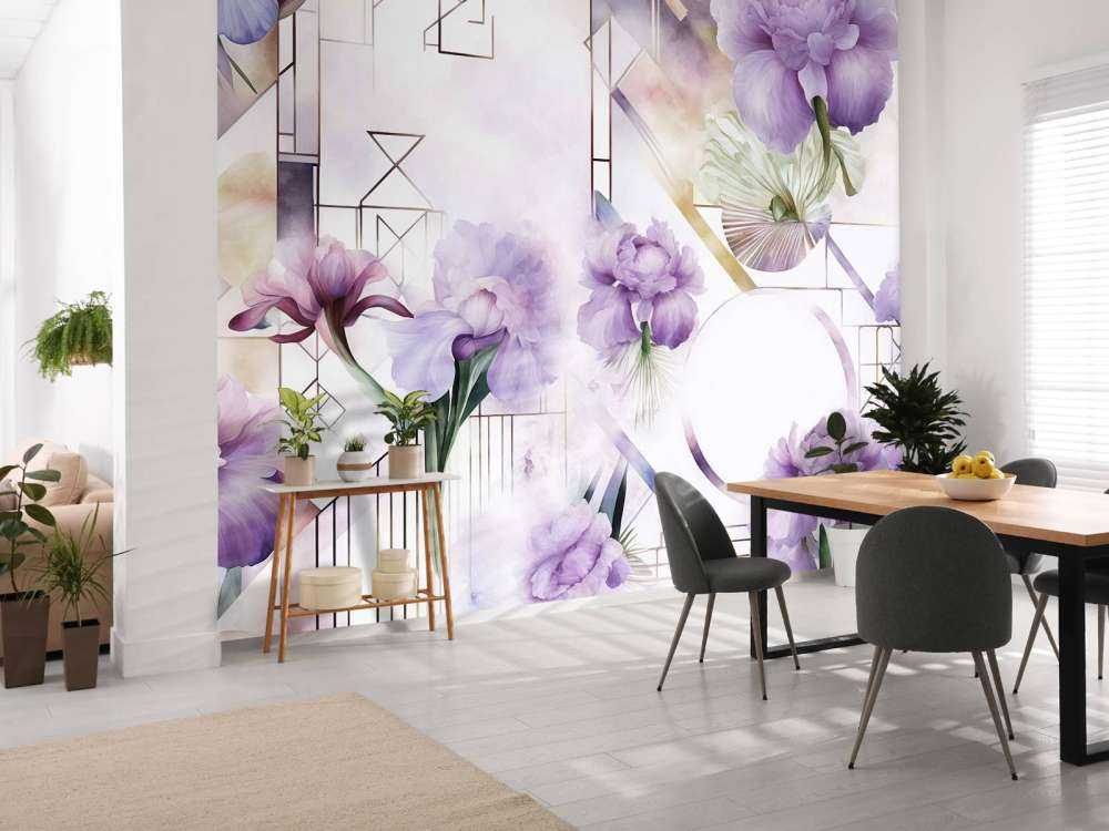 Aquarellgeometrie Lila