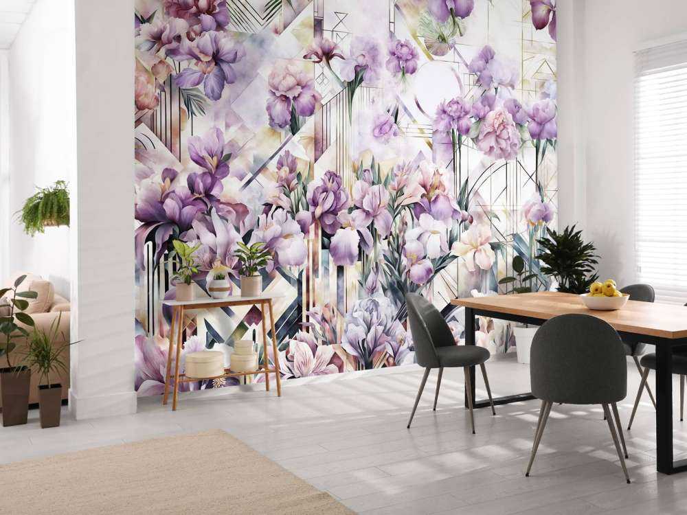 Riesige Aquarell-Iris lila