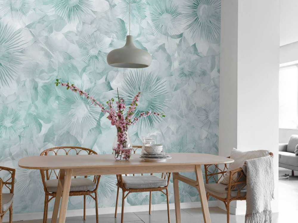 Botanische Aquarell-Eleganz Eisiges Minzgrün