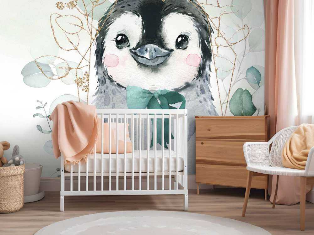 Kleiner Pinguin und grüne Schleife