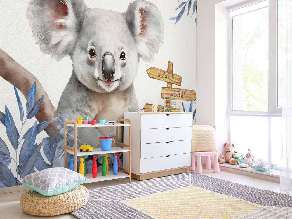 Baby-Koala im Dschungel blau