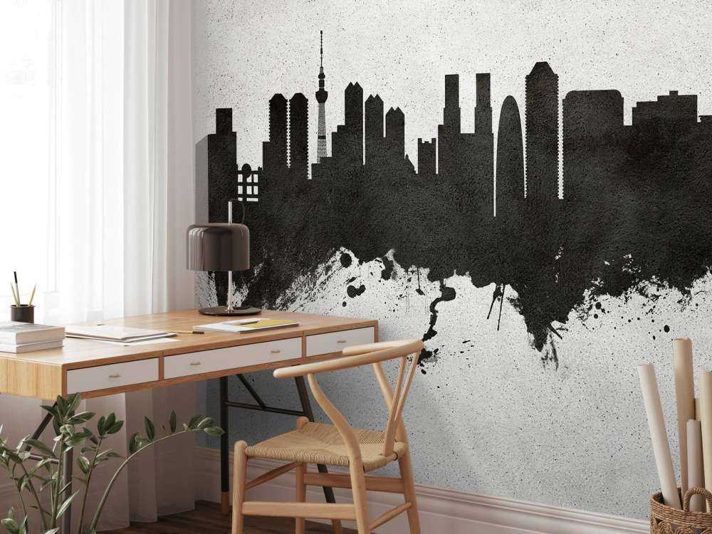 Aquarell-Skyline, Tokio