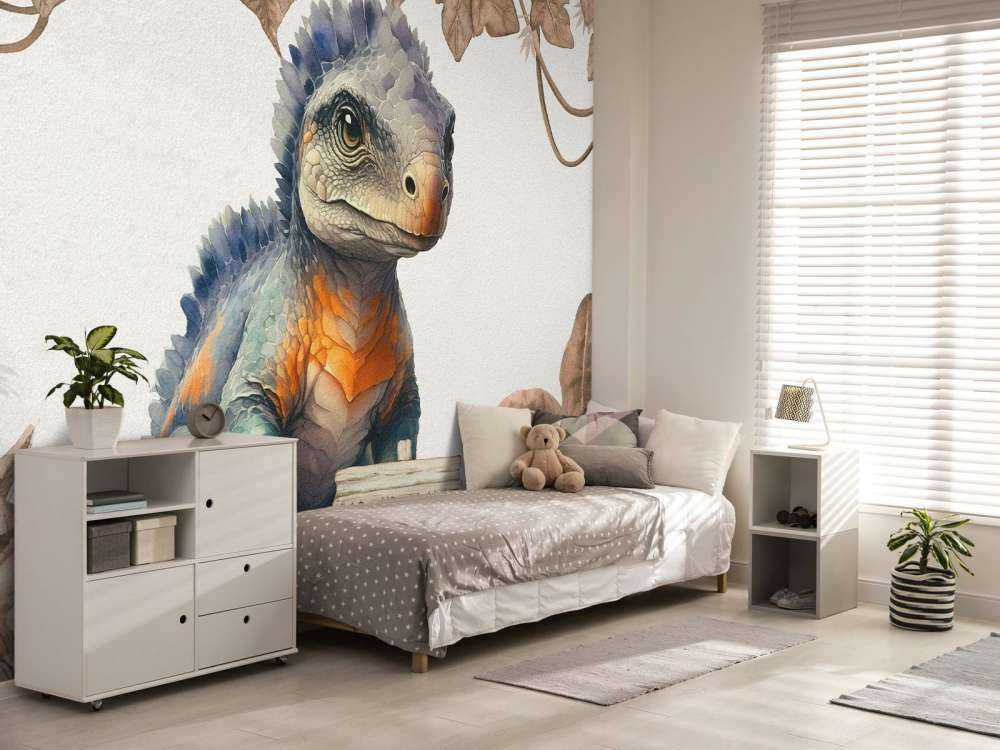 Baby-Ankylosaurus im taupefarbenen Dschungel