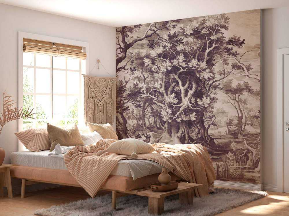 Mystischer Wald in Sepia