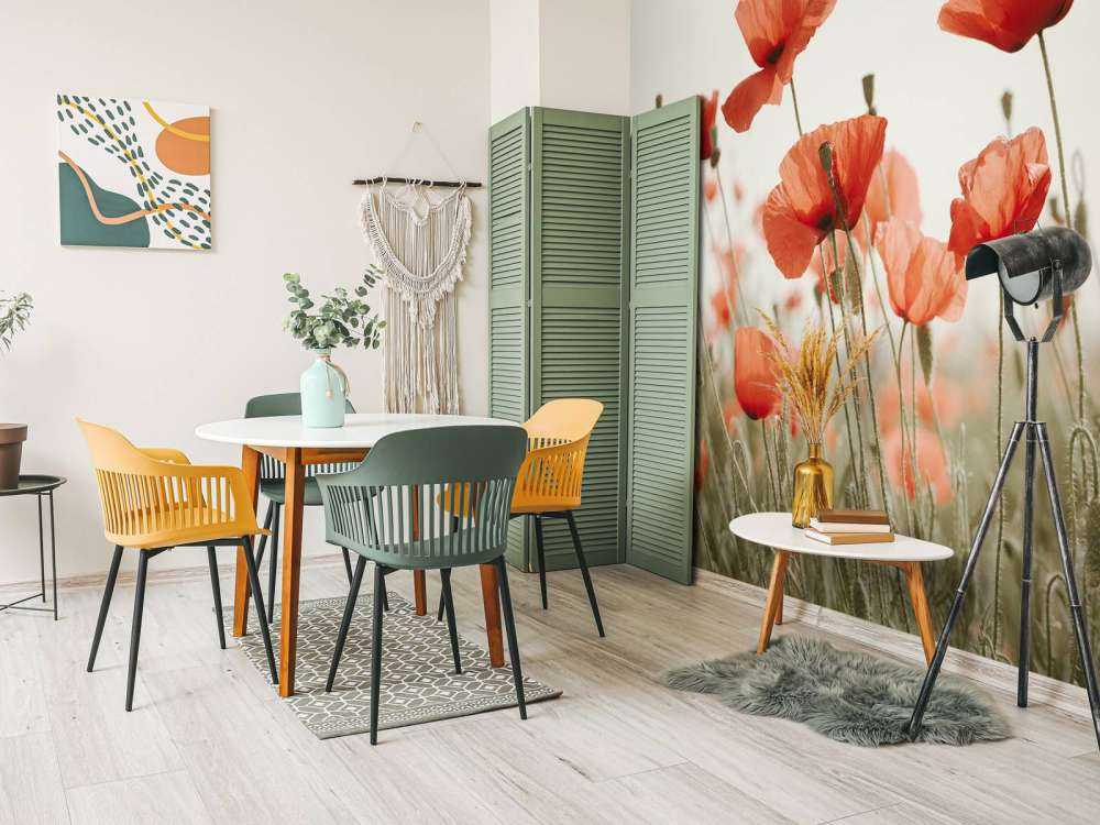 Mohnblumen in Vintage-Farben