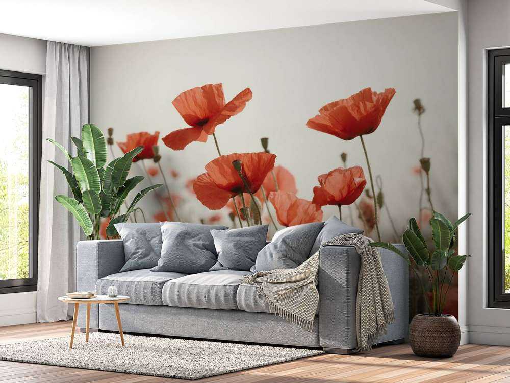 Mohnblumen in Vintage-Farben
