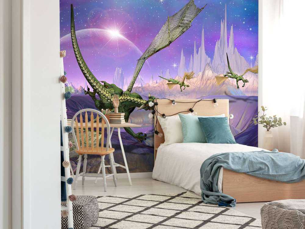 Drachen in einer Fantasielandschaft